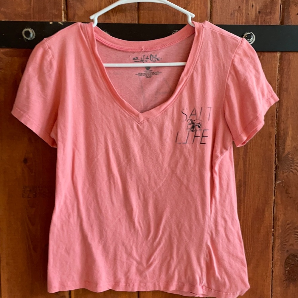 Salt life neck tshirt